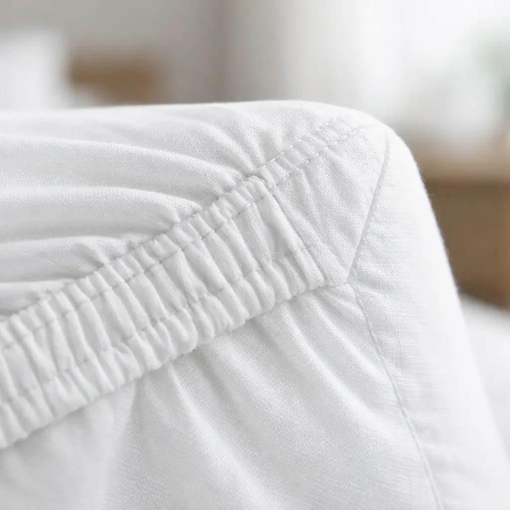 Close-up of full-perimeter elastic seam