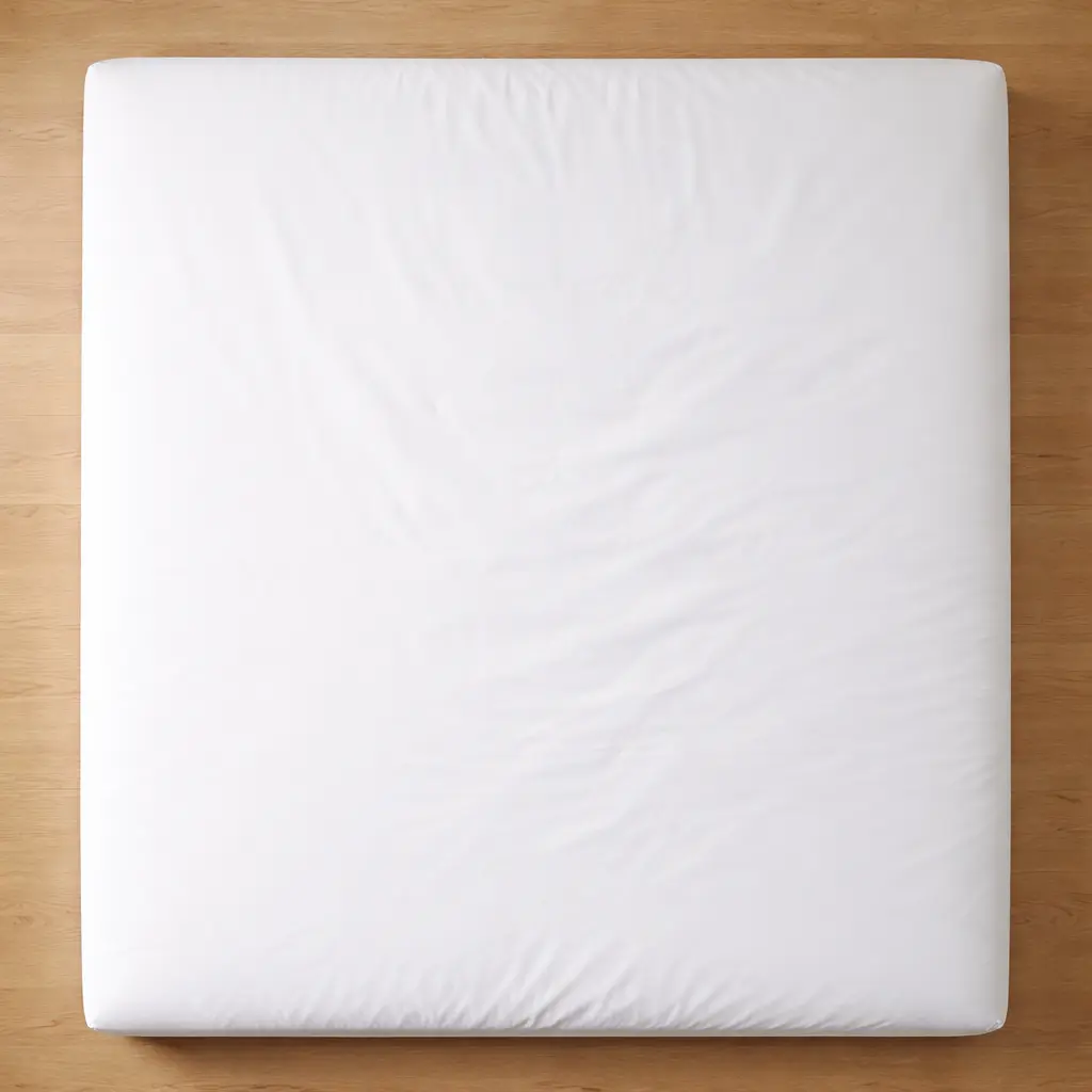 Top-down view of smooth fitted sheet plane